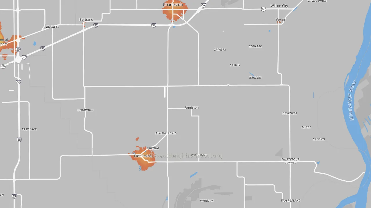 Bike Grade map of Anniston, MO