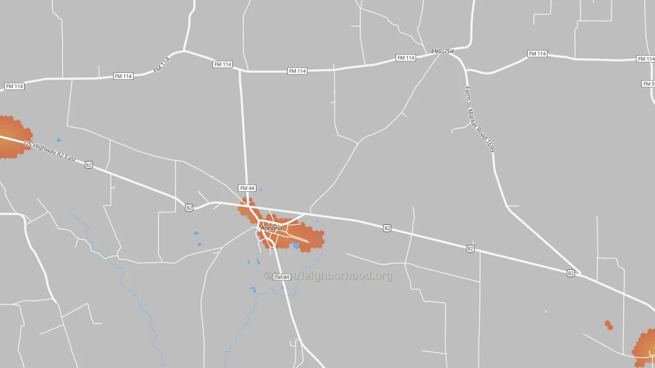Bike Grade map of Annona, TX