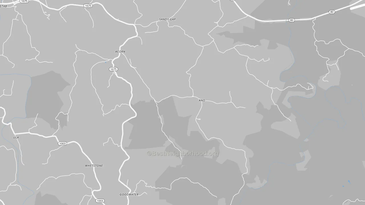 Bike Grade map of Ano, KY