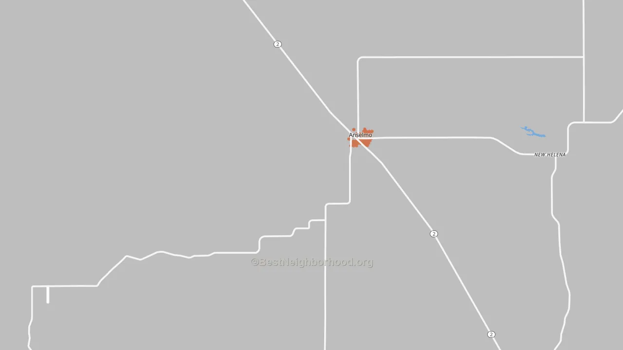 Bike Grade map of Anselmo, NE
