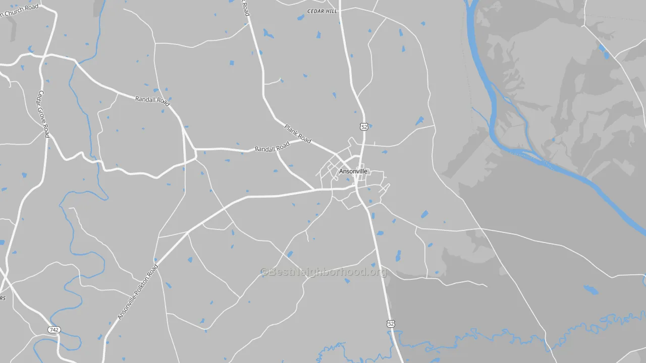 Bike Grade map of Ansonville, NC