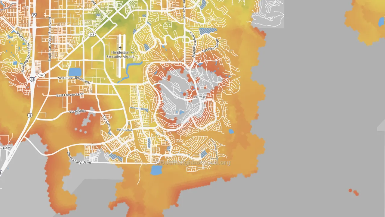 Bike Grade map of Anthem, Henderson, NV