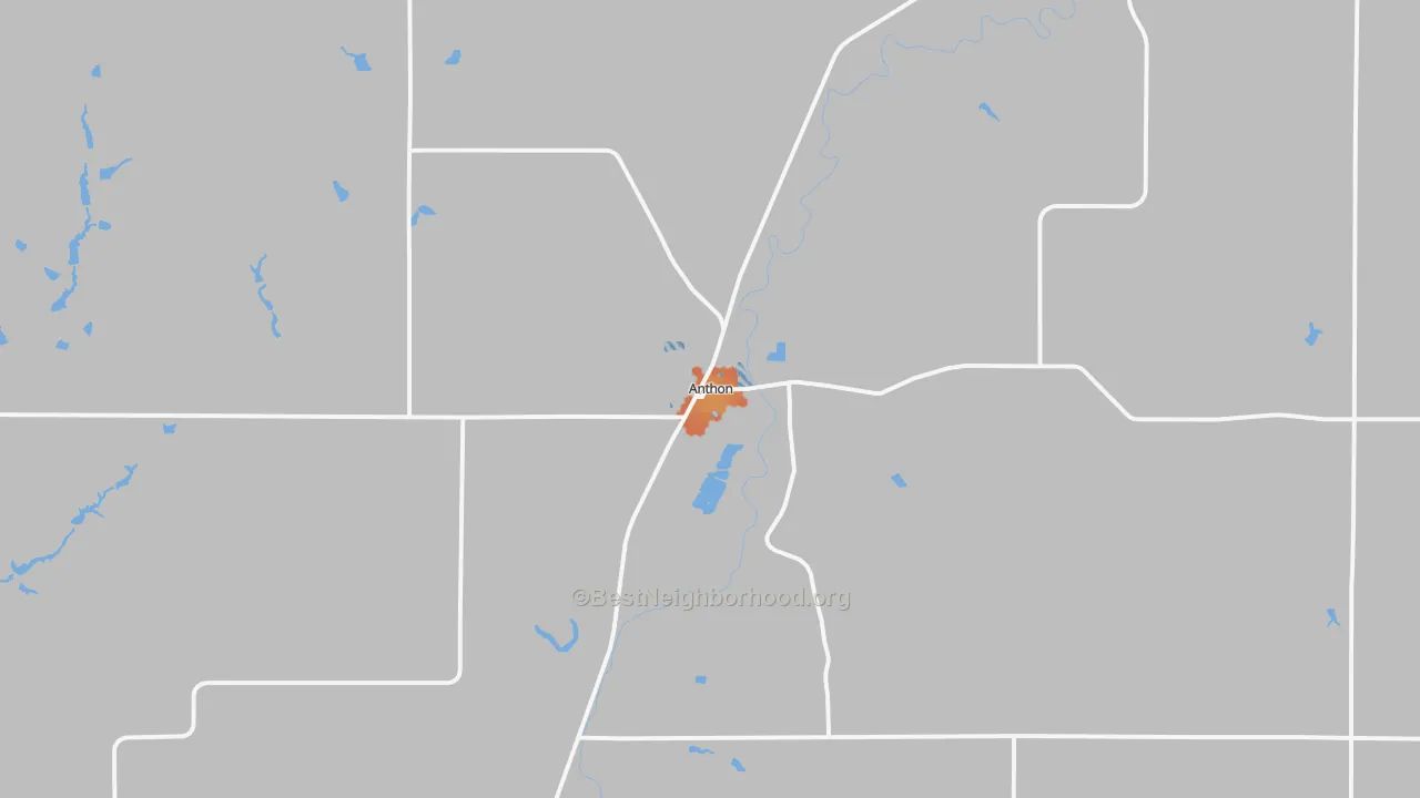 Bike Grade map of Anthon, IA