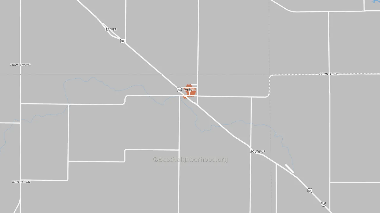 Bike Grade map of Anton, TX