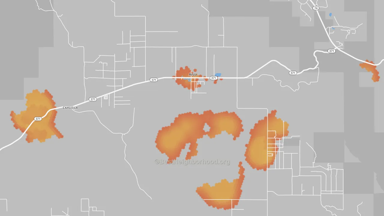 Bike Grade map of Anza, CA
