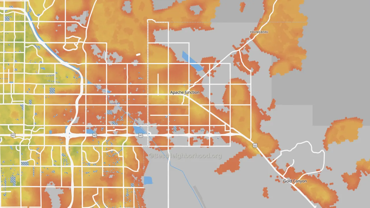 Bike Grade map of Apache Junction, AZ