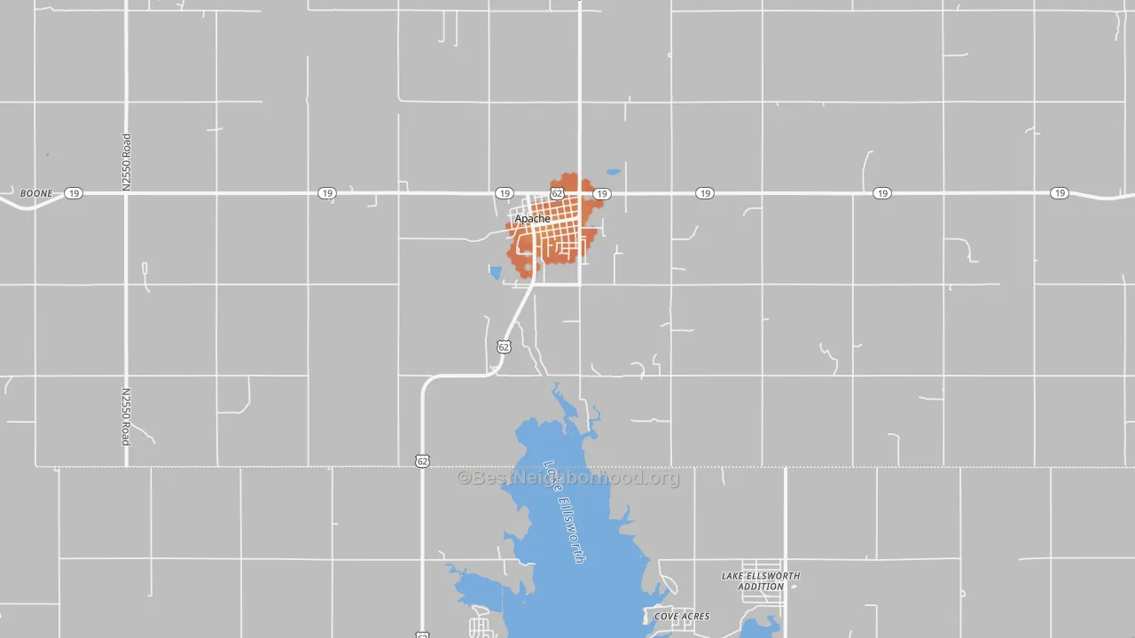 Bike Grade map of Apache, OK