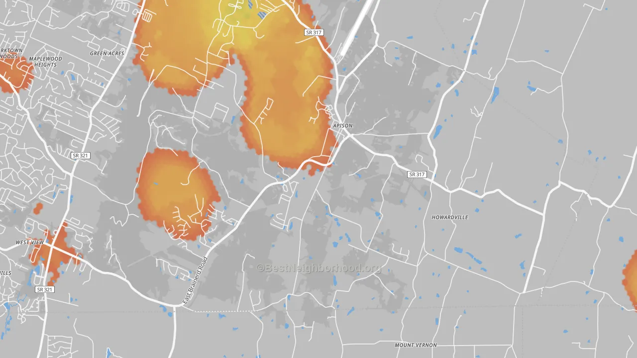 Bike Grade map of Apison, TN