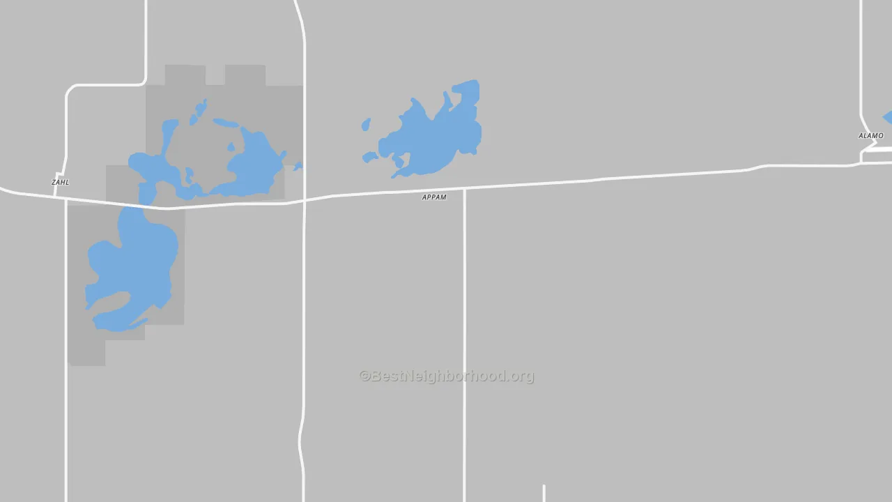 Bike Grade map of Appam, ND