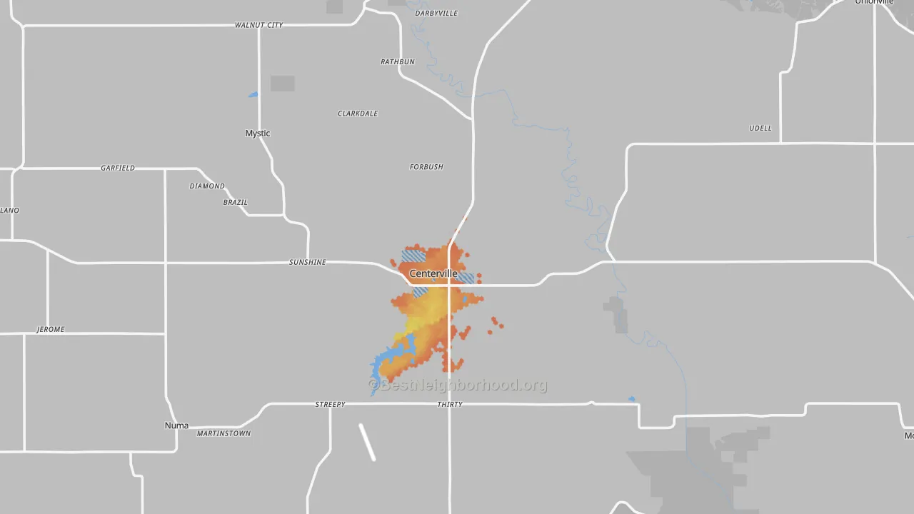 Bike Grade map of Appanoose County, IA