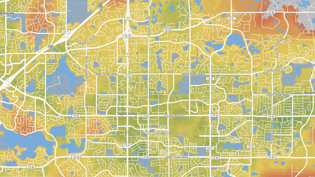 Bike Grade map of Apple Valley, MN