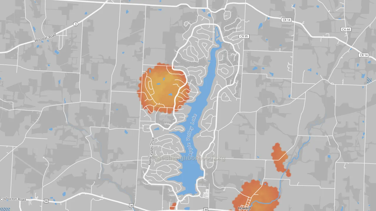 Bike Grade map of Apple Valley, OH