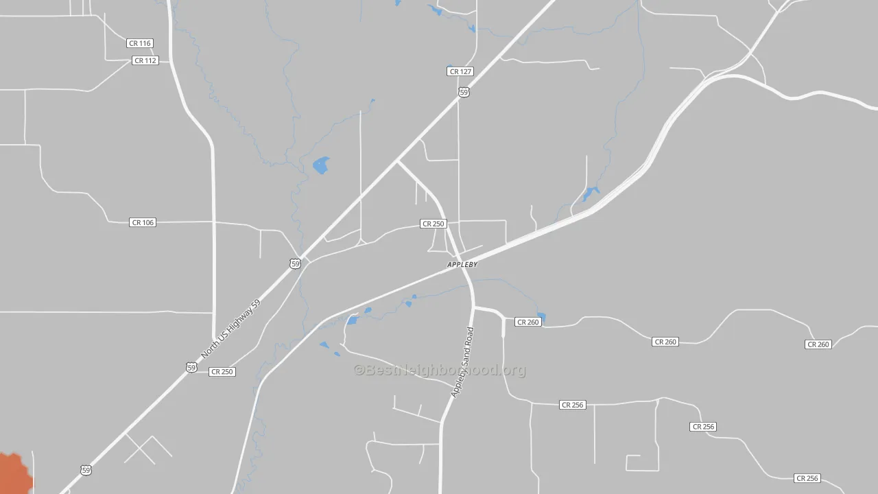 Bike Grade map of Appleby, TX