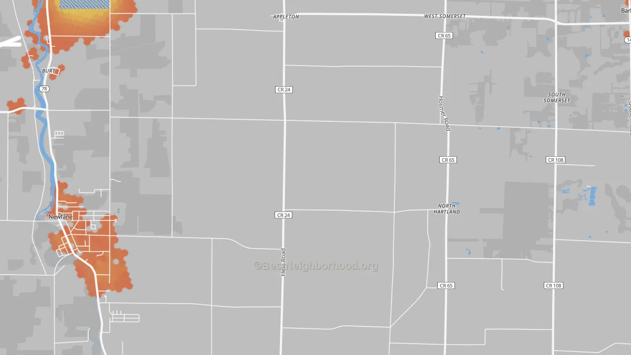 Bike Grade map of Appleton, NY