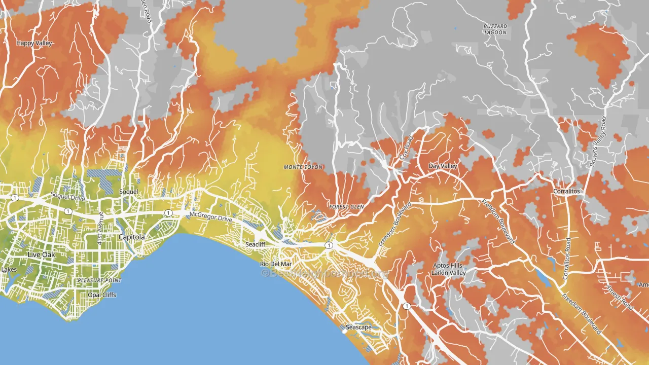 Bike Grade map of Aptos, CA