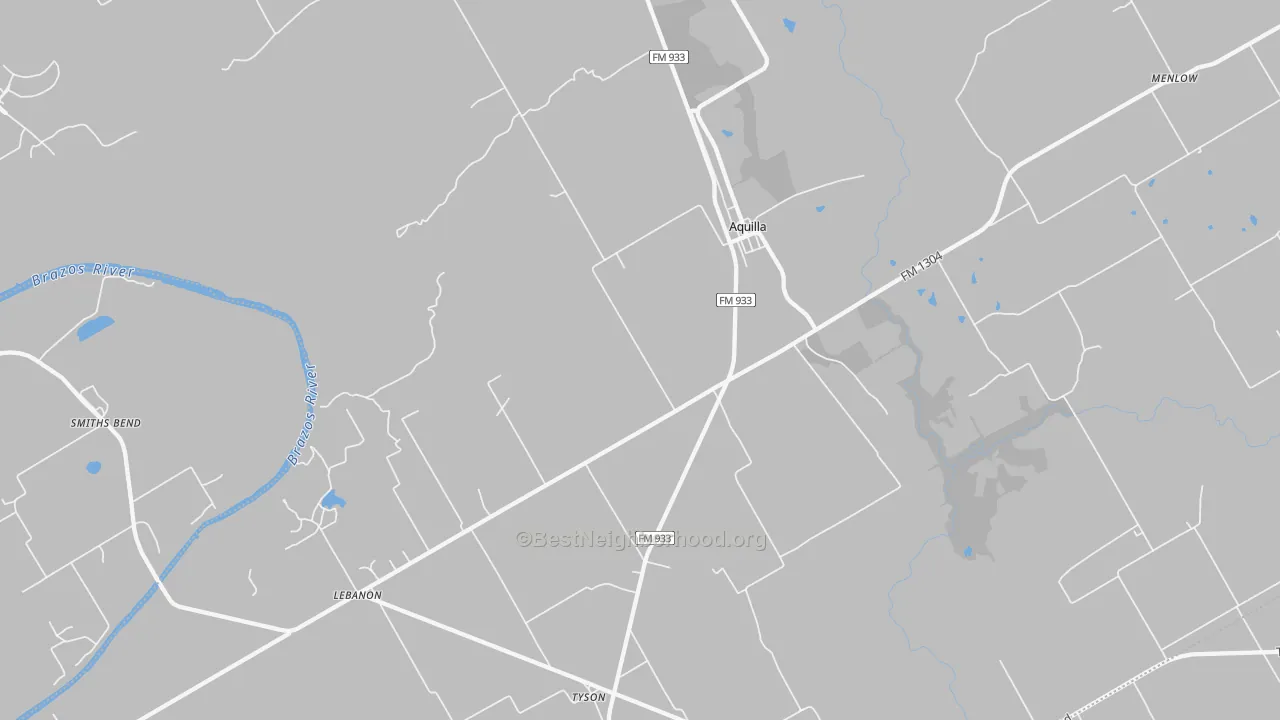 Bike Grade map of Aquilla, TX