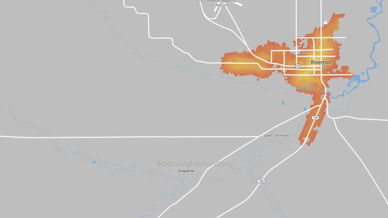 Bike Grade map of Arapahoe, WY