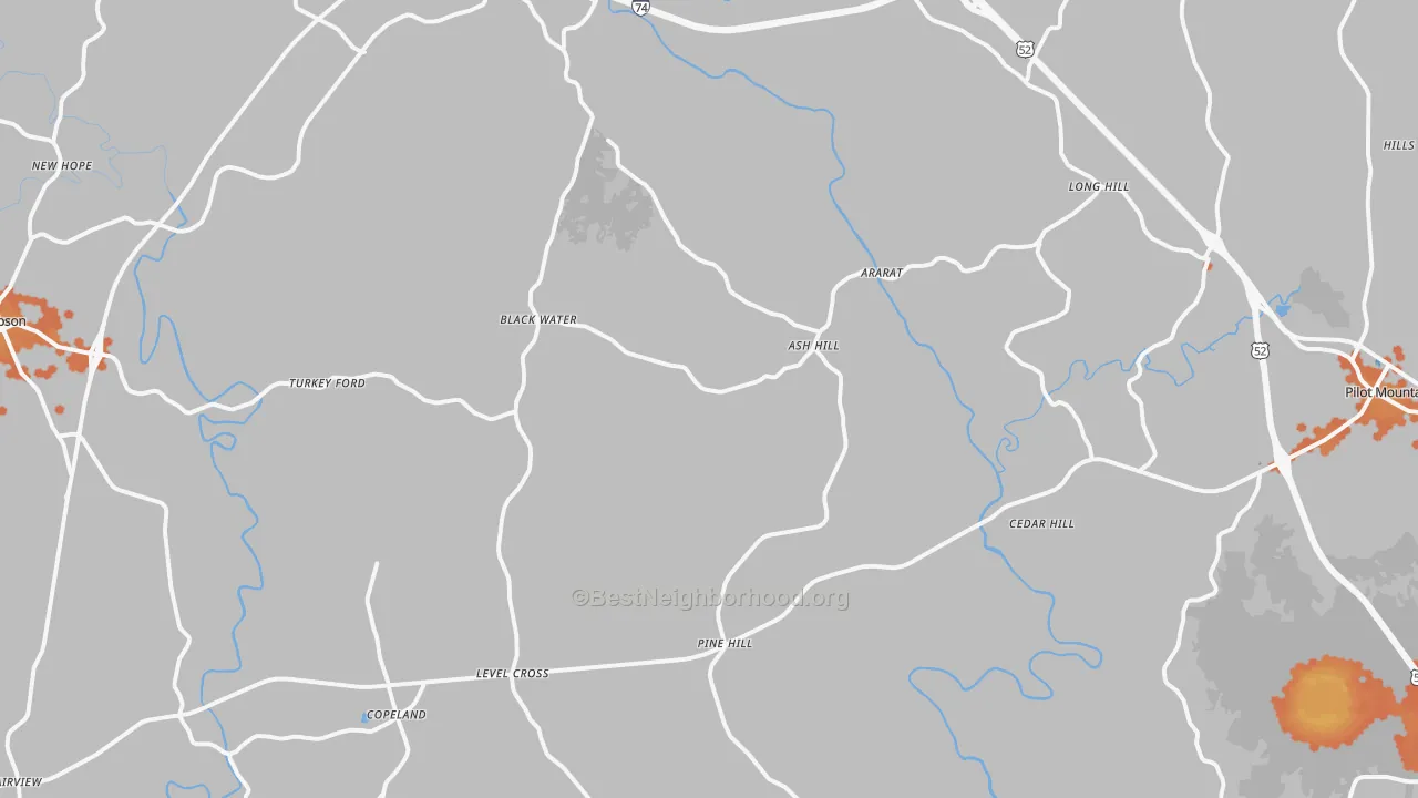 Bike Grade map of Ararat, NC