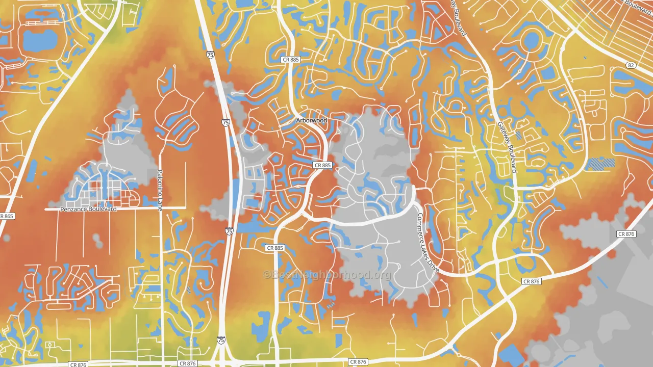 Bike Grade map of Arborwood, Fort Myers, FL