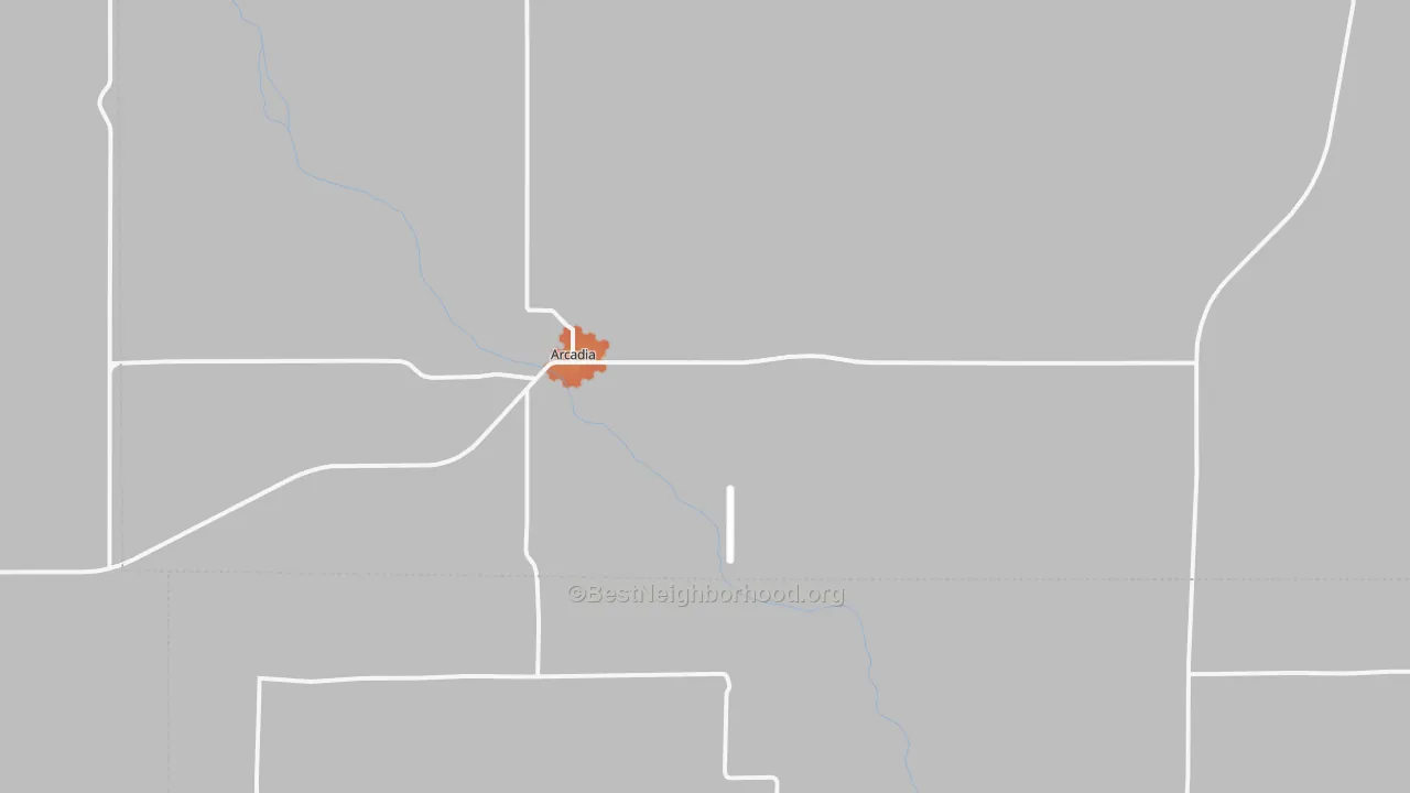 Bike Grade map of Arcadia, NE