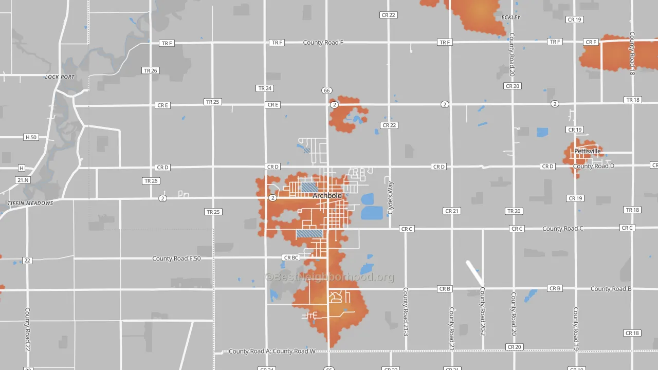 Bike Grade map of Archbold, OH
