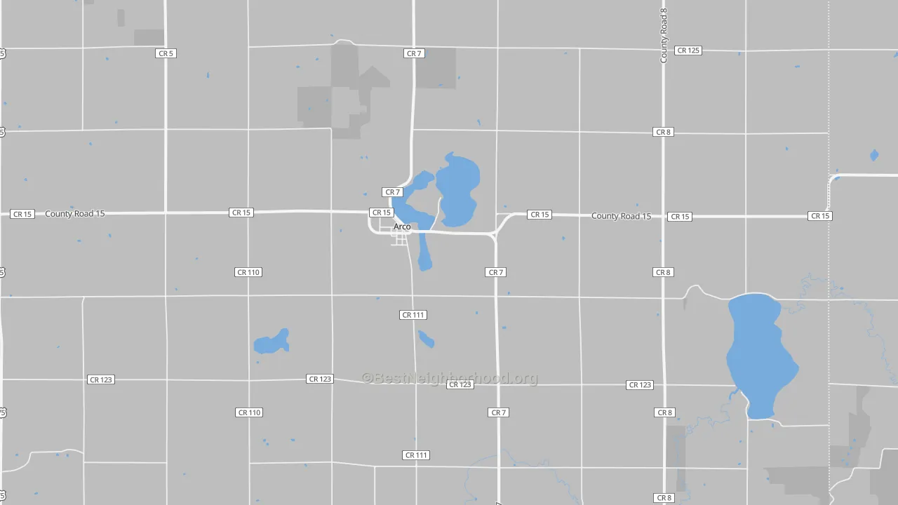 Bike Grade map of Arco, MN