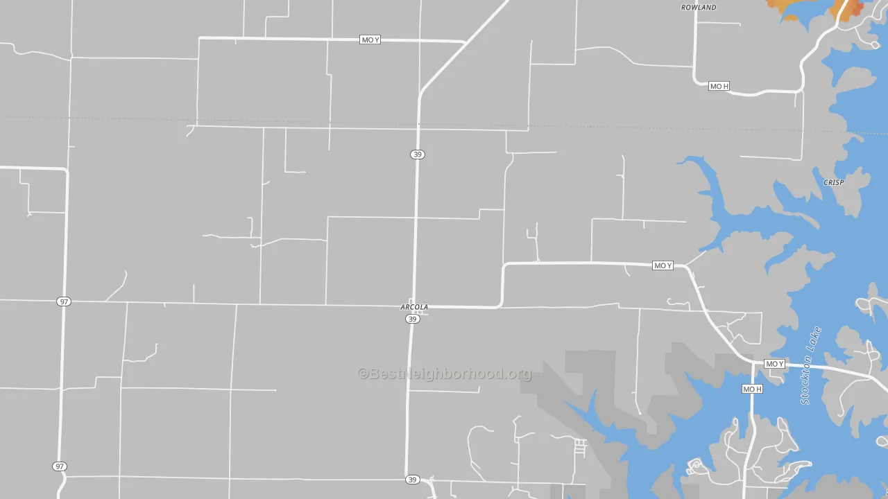 Bike Grade map of Arcola, MO