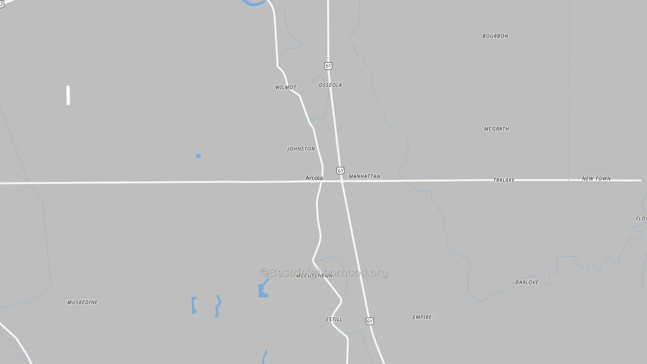 Bike Grade map of Arcola, MS