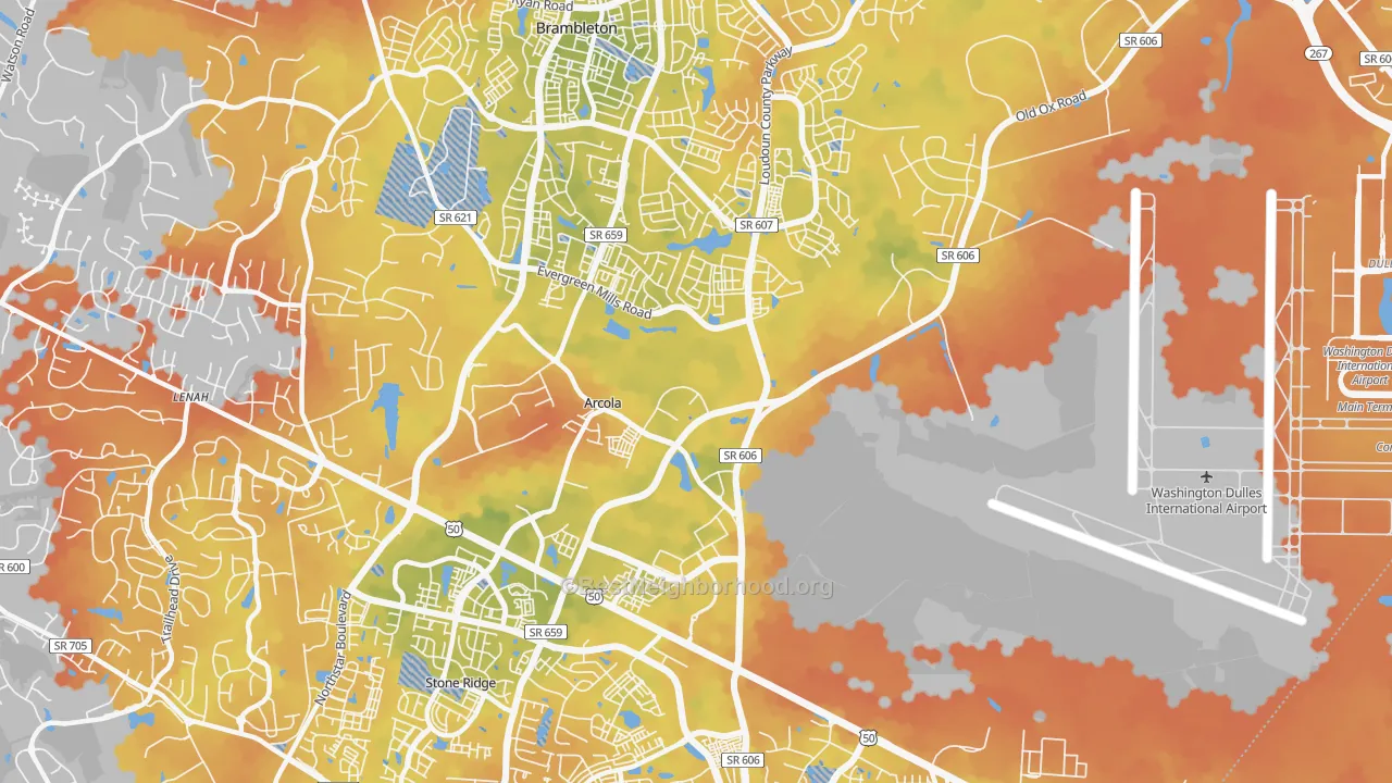 Bike Grade map of Arcola, VA