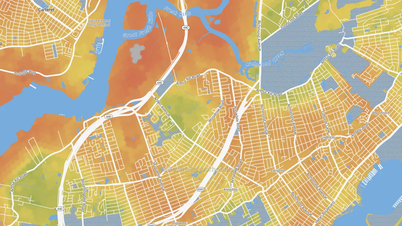 Bike Grade map of Arden Heights, Staten Island, NY