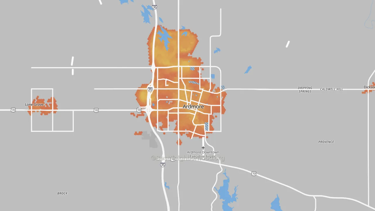 Bike Grade map of Ardmore, OK