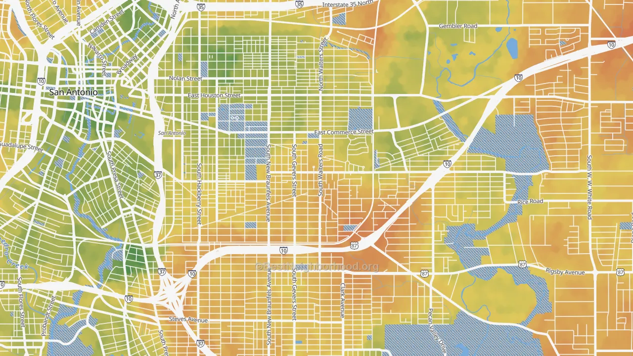 Bike Grade map of Arena District, San Antonio, TX