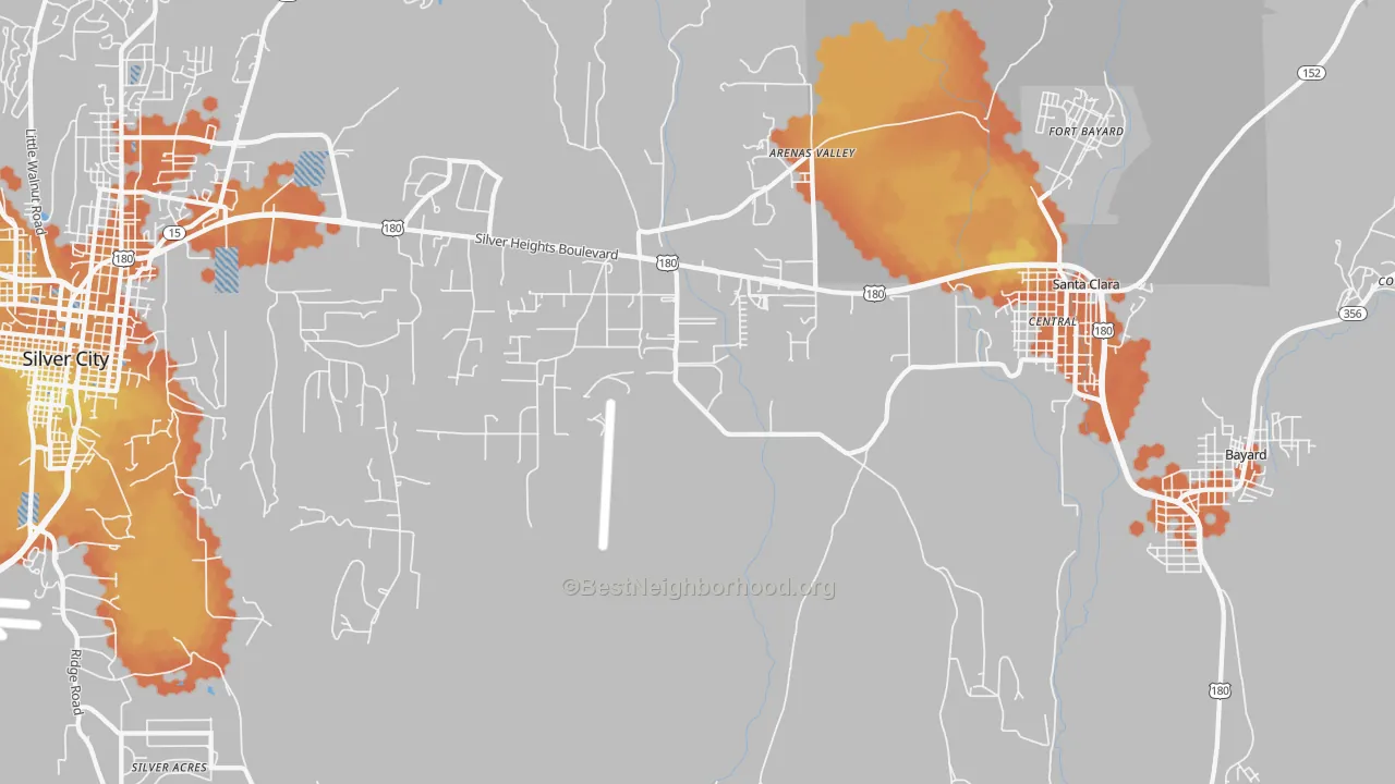 Bike Grade map of Arenas Valley, NM