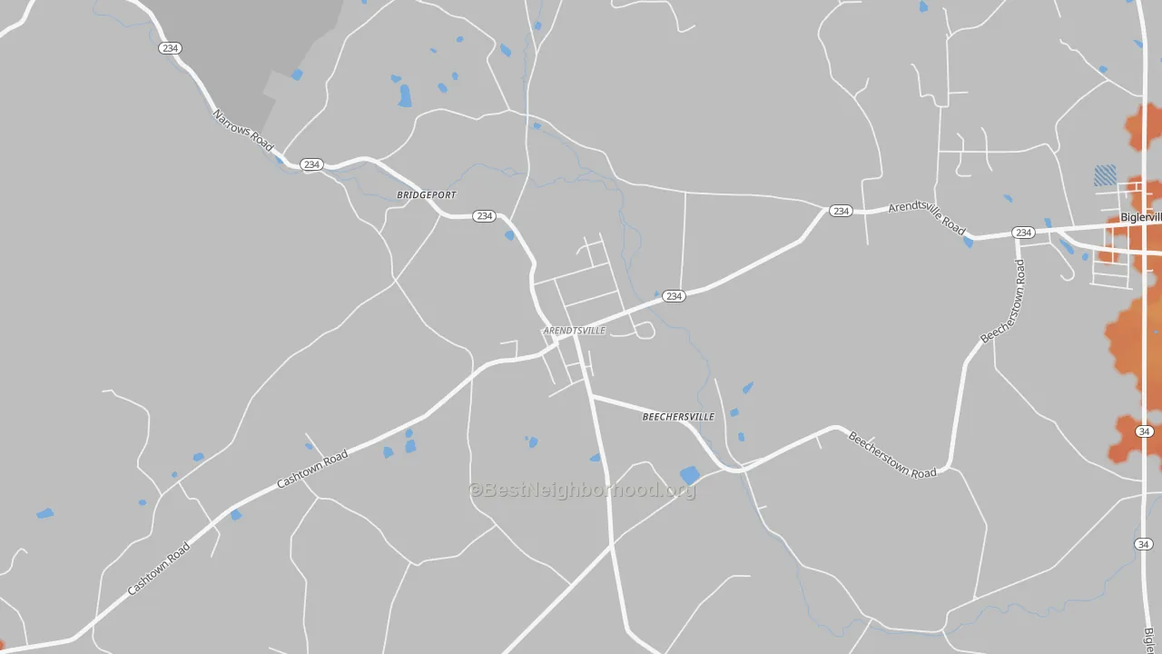 Bike Grade map of Arendtsville, PA