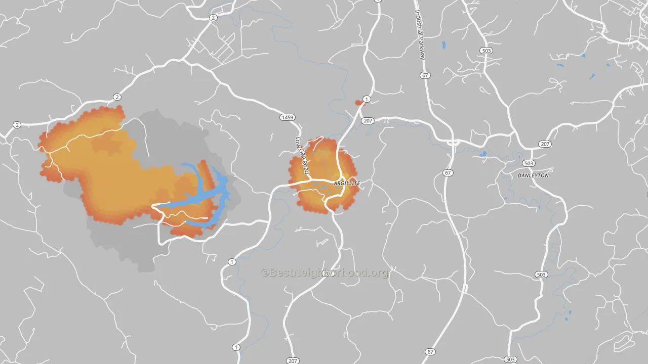 Bike Grade map of Argillite, KY
