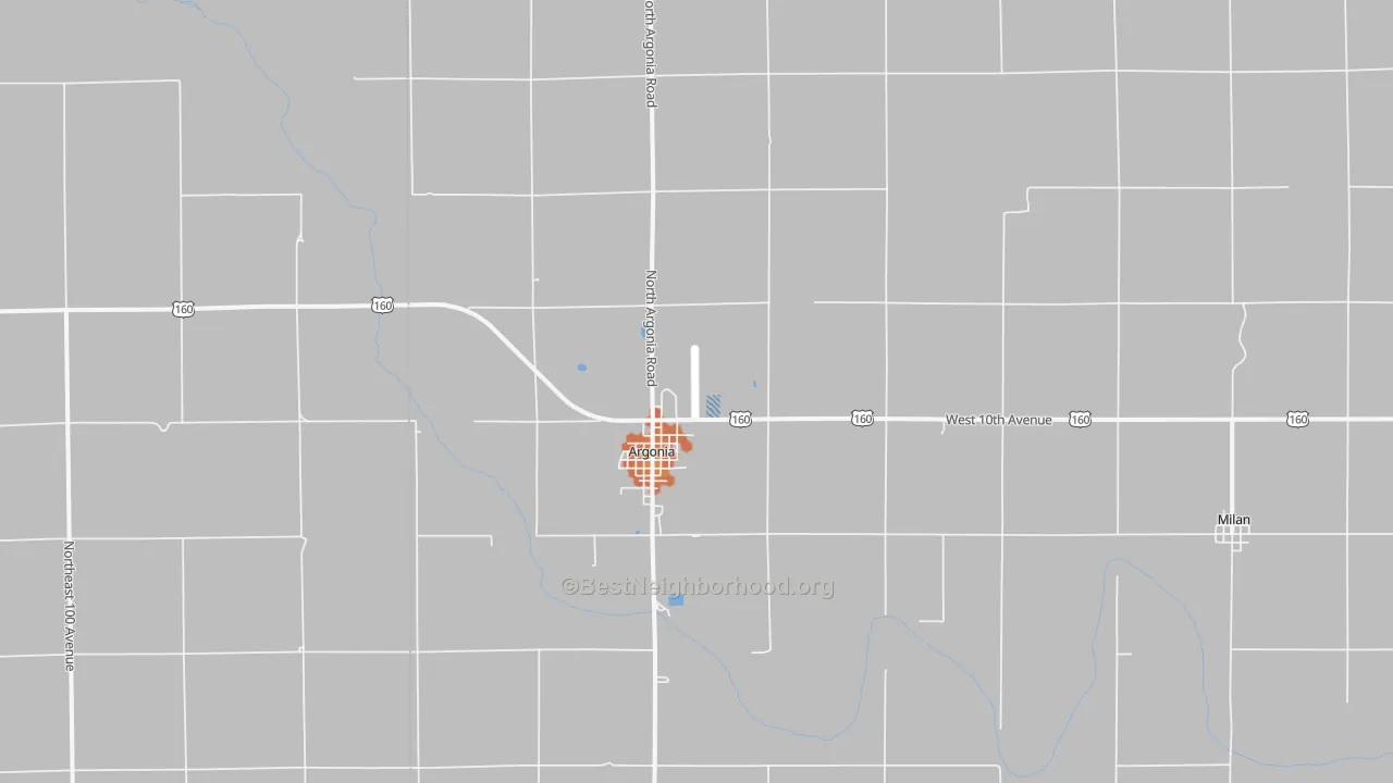 Bike Grade map of Argonia, KS