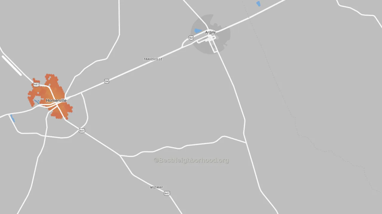 Bike Grade map of Argyle, GA