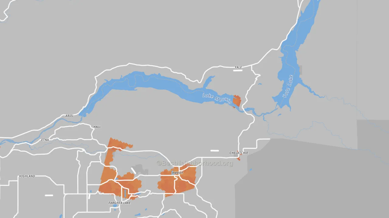 Bike Grade map of Ariel, WA