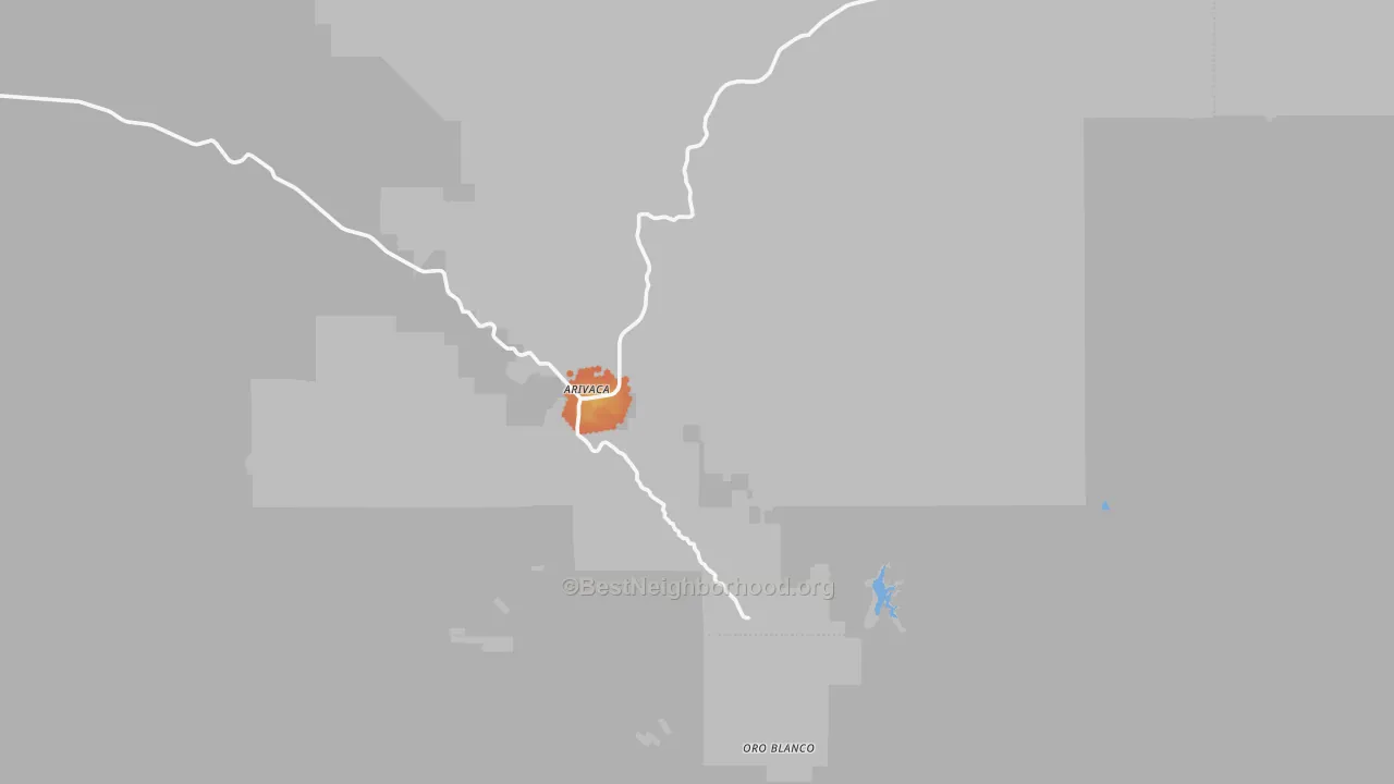 Bike Grade map of Arivaca, AZ