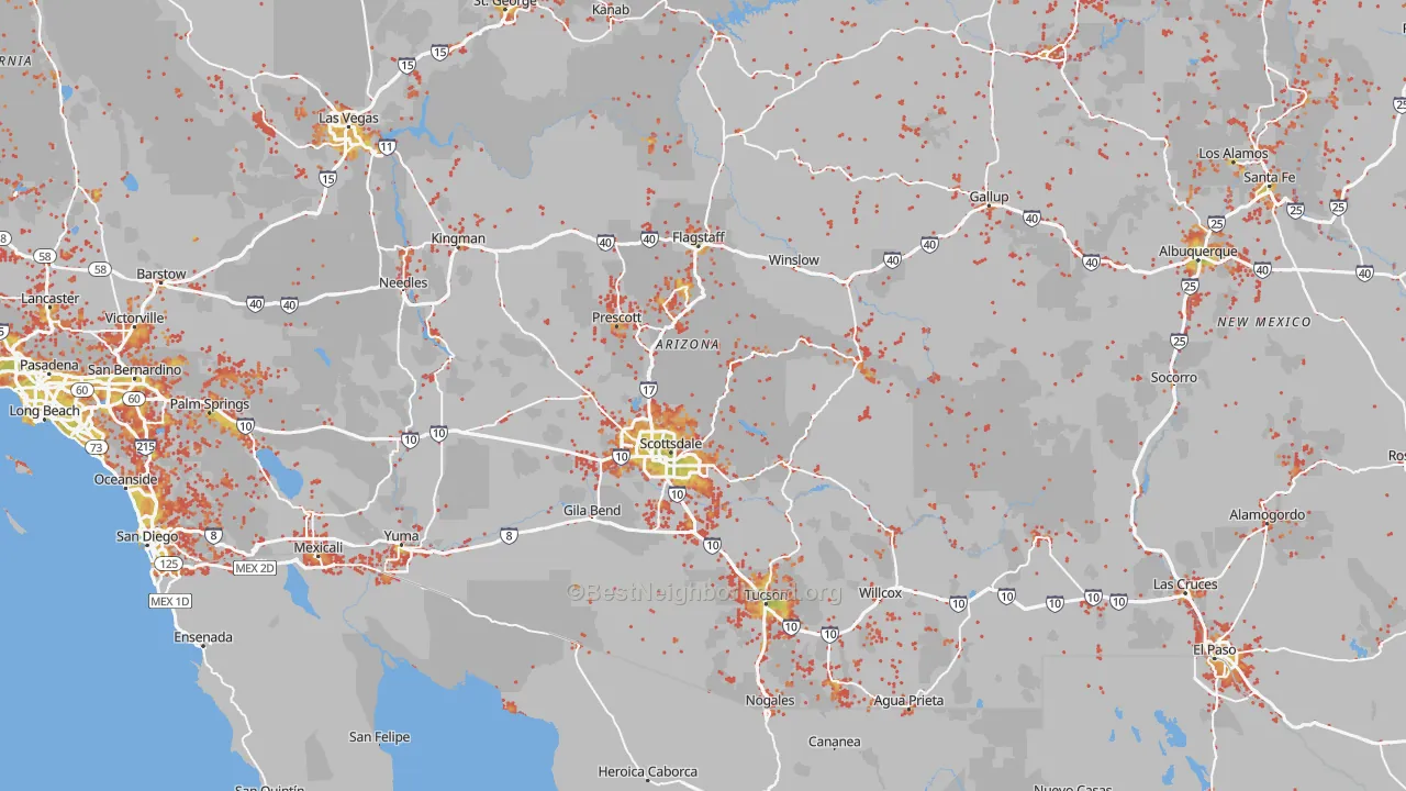 Bike Grade map of Arizona