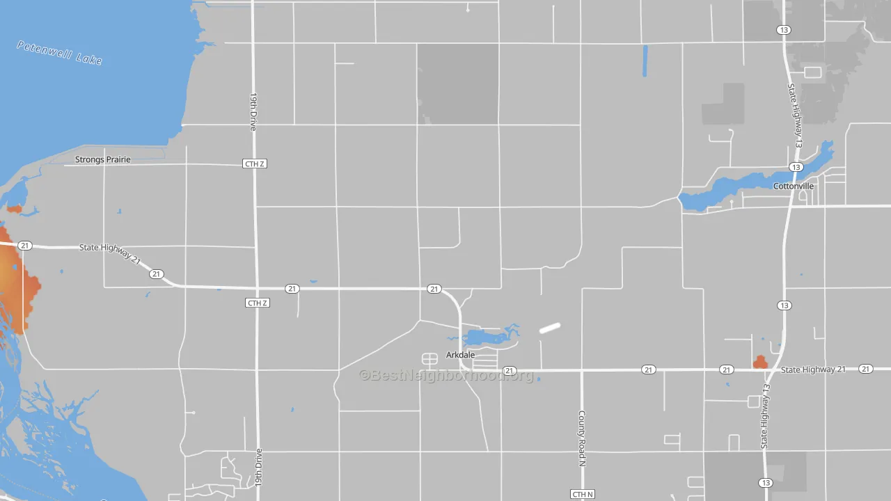 Bike Grade map of Arkdale, WI