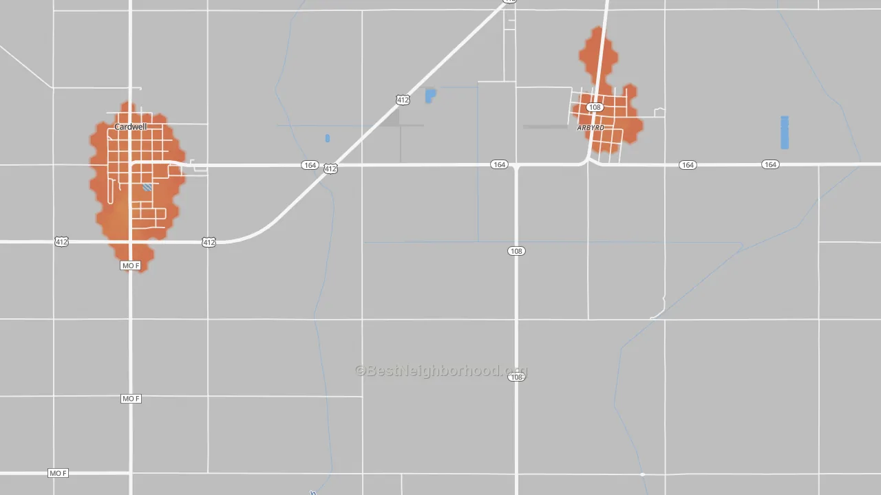 Bike Grade map of Arkmo, MO