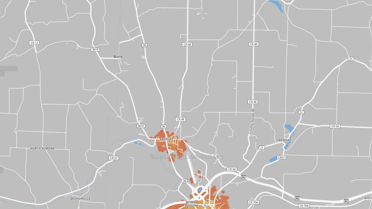 Bike Grade map of Arkport, NY