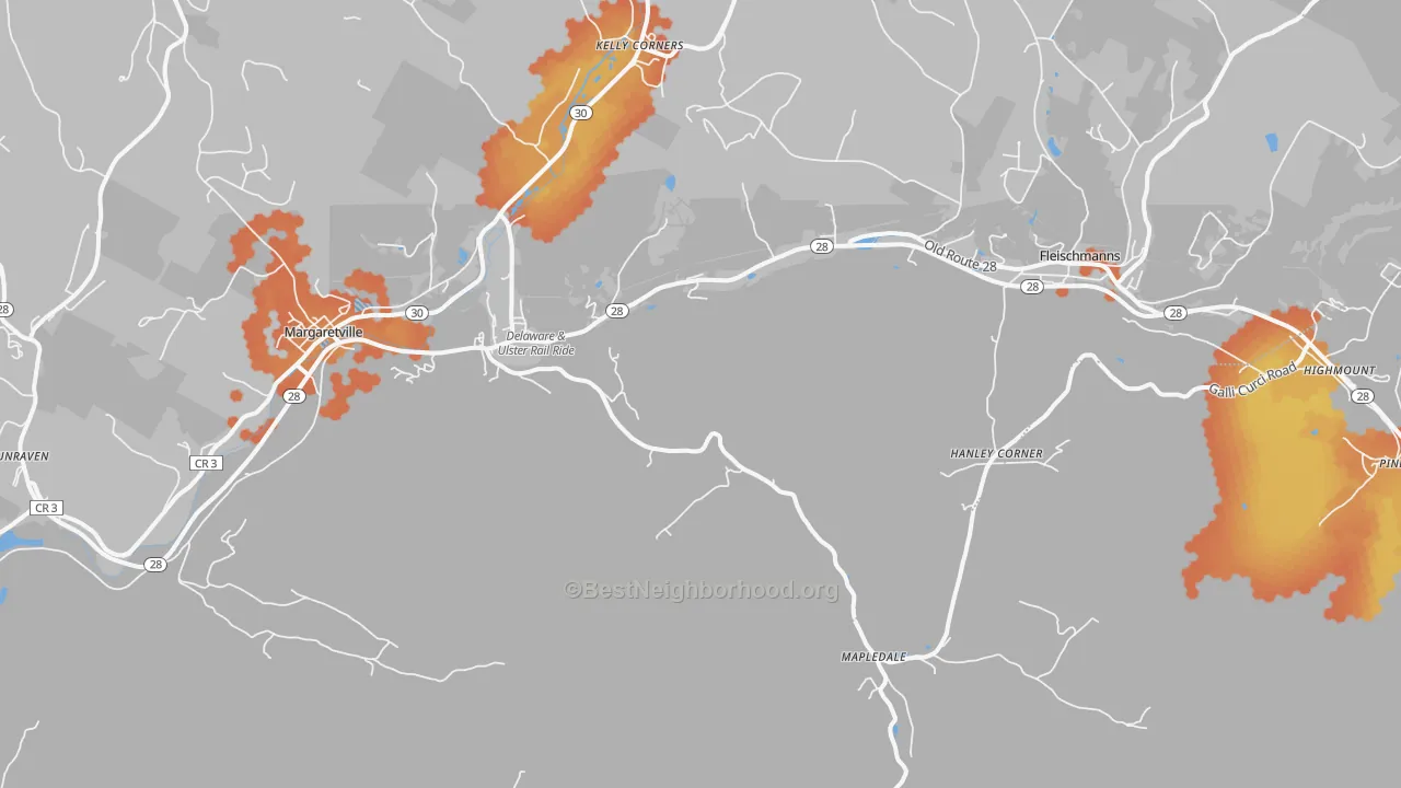 Bike Grade map of Arkville, NY