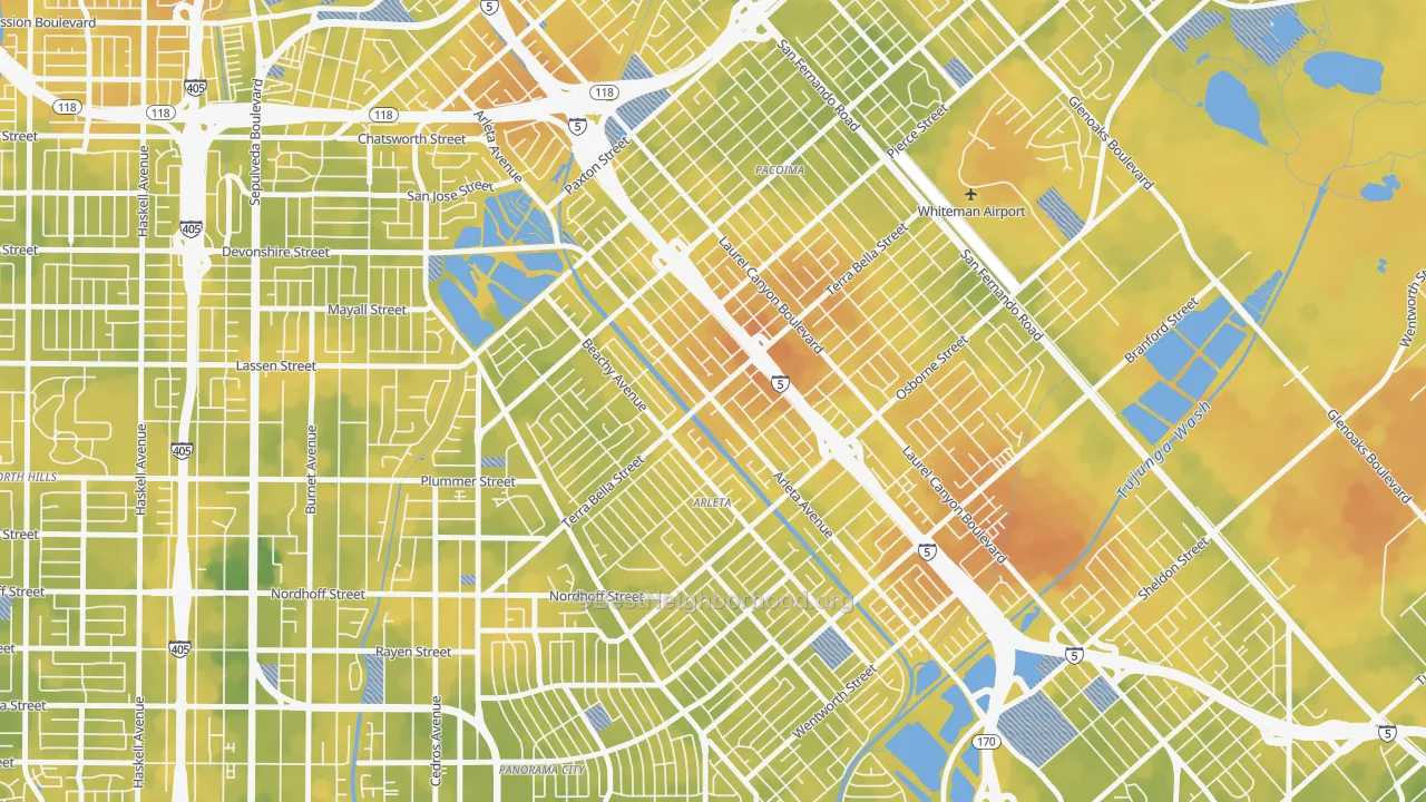 Bike Grade map of Arleta, Pacoima, CA