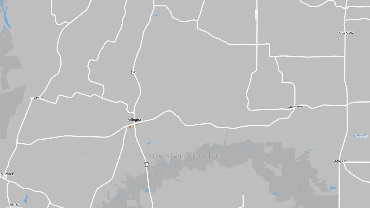 Bike Grade map of Arlington, KY