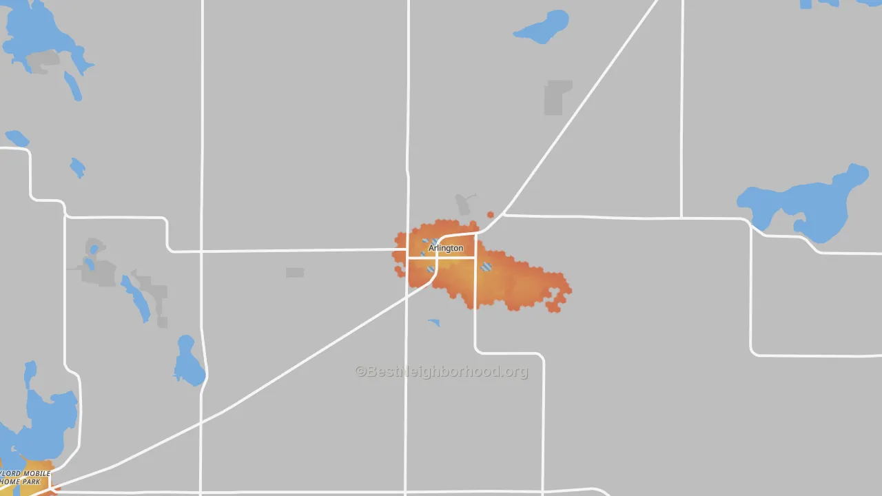 Bike Grade map of Arlington, MN