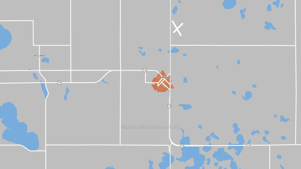 Bike Grade map of Arlington, SD