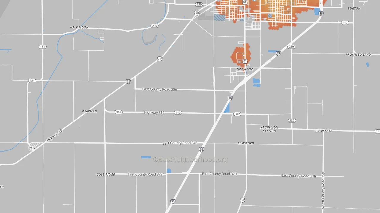 Bike Grade map of Armorel, AR
