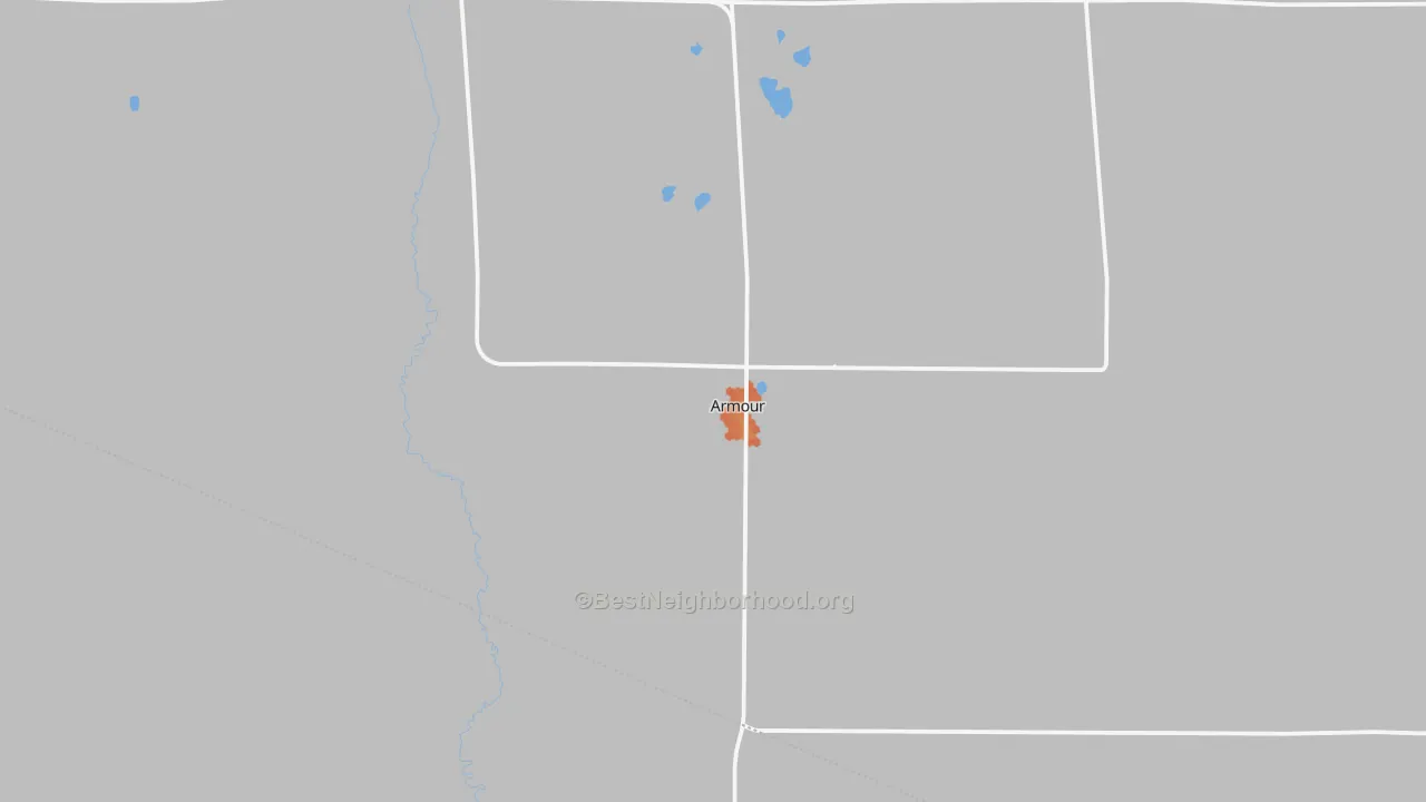 Bike Grade map of Armour, SD